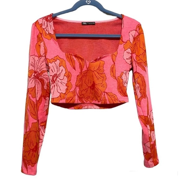 Zara Floral Crop Top - Picture 1 of 4